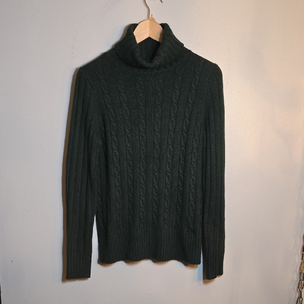 J. Crew Angora Rabbit Hair Cable Knit Turtleneck Viscose Sweater NWOT